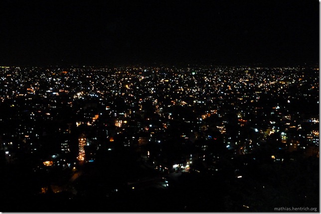101108_P1020574_Nepal, Kathmandu, Monkey Temple, Ausblick bei Nacht