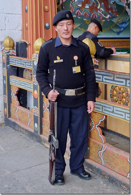101119_P1030393_Bhutan, Thimphu, Trashi Chhoe Dzong, Wachmann