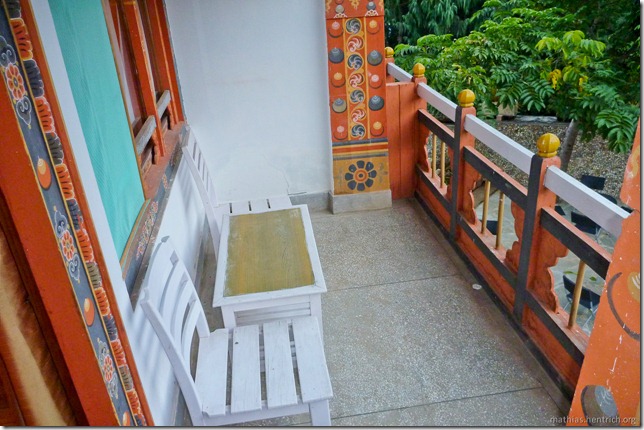 101120_P1030520_Bhutan, Punakha, Hotel, Balkon